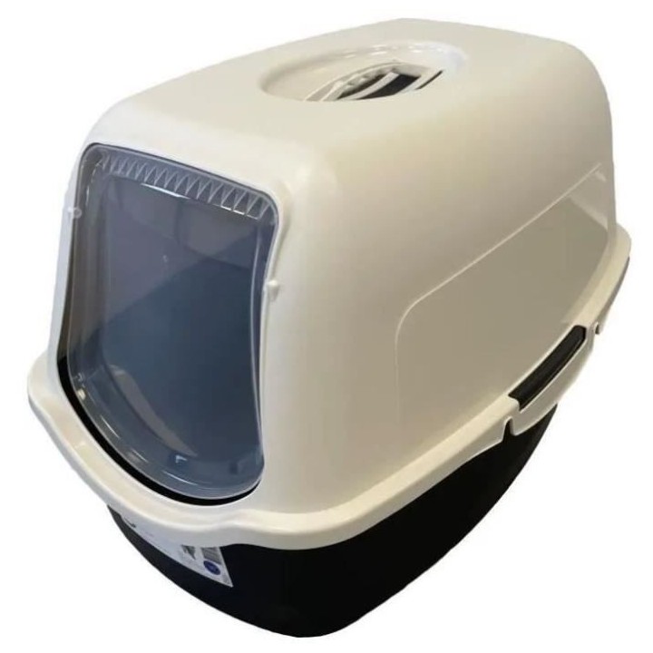 PET DESIGN Sacha Maison de toilette - 56 x 40 x 39 cm - Noir et blanc