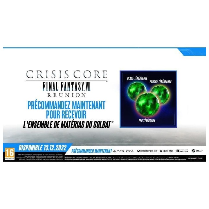 Crisis Core Final Fantasy VII Reunion Jeu PS5