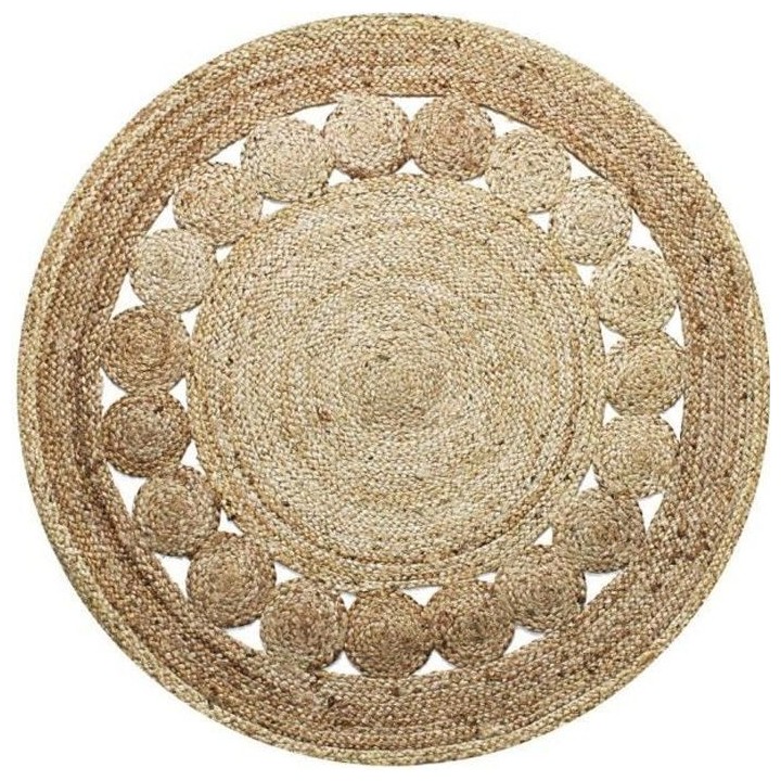 Tapis DECO Jute ROSACE diam 90 cm - Naturel