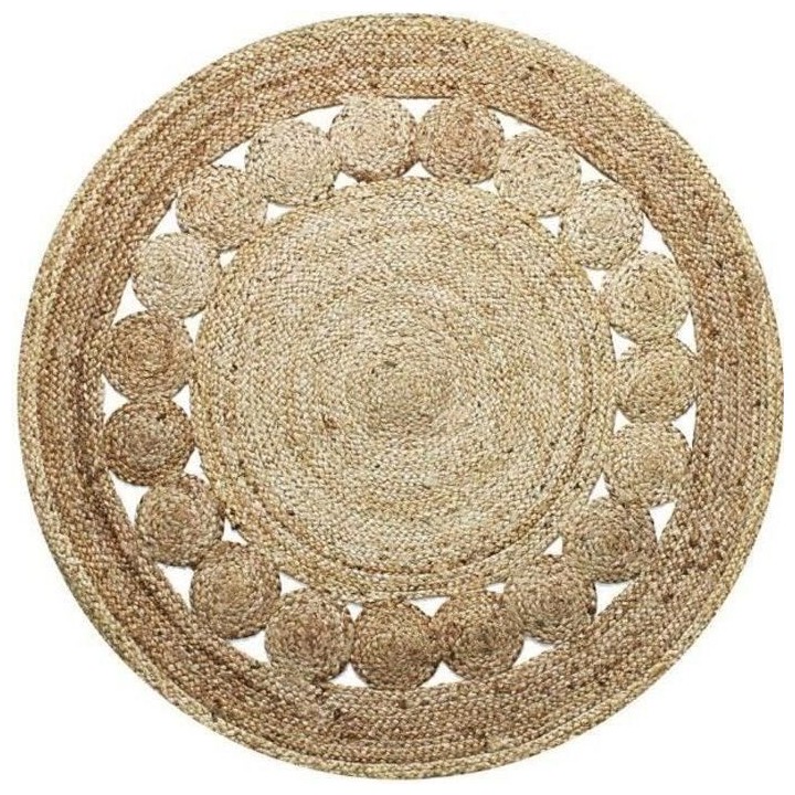Tapis DECO Jute ROSACE diam 90 cm - Naturel