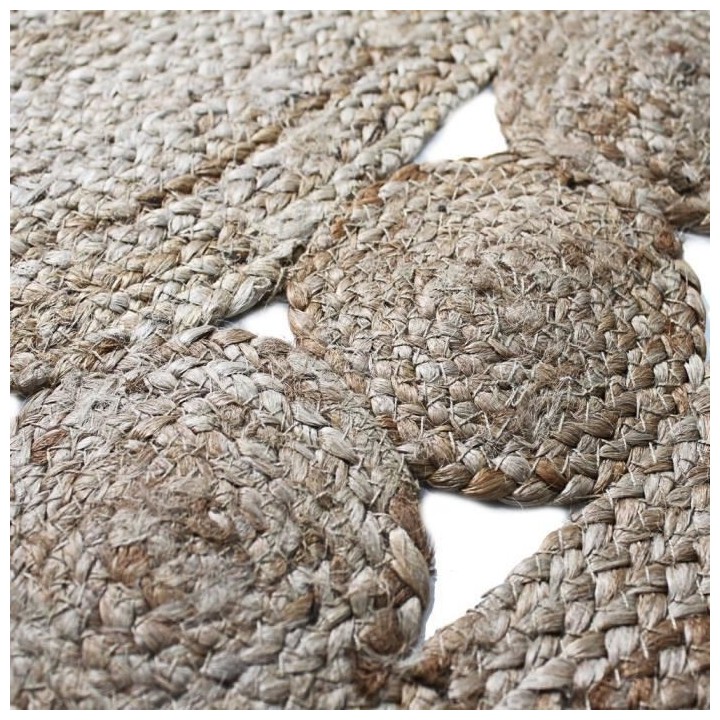 Tapis DECO Jute ROSACE diam 90 cm - Naturel