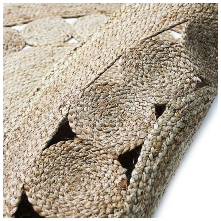 Tapis DECO Jute ROSACE diam 90 cm - Naturel