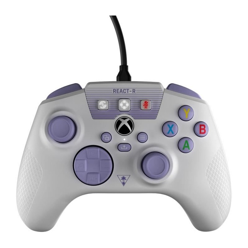 Manette de jeu filaire Xbox Series Xbox One Windows - Turtle Beach REACT-R - Blanc/Violet