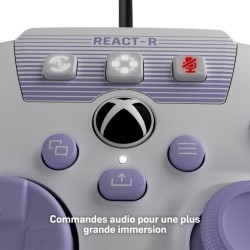 Manette de jeu filaire Xbox Series Xbox One Windows - Turtle Beach REACT-R - Blanc/Violet