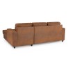 Canapé d'angle droit 4 places - Tissu marron vintage - Contemporain - L 215 x P 140 x H 86 cm - PAUL