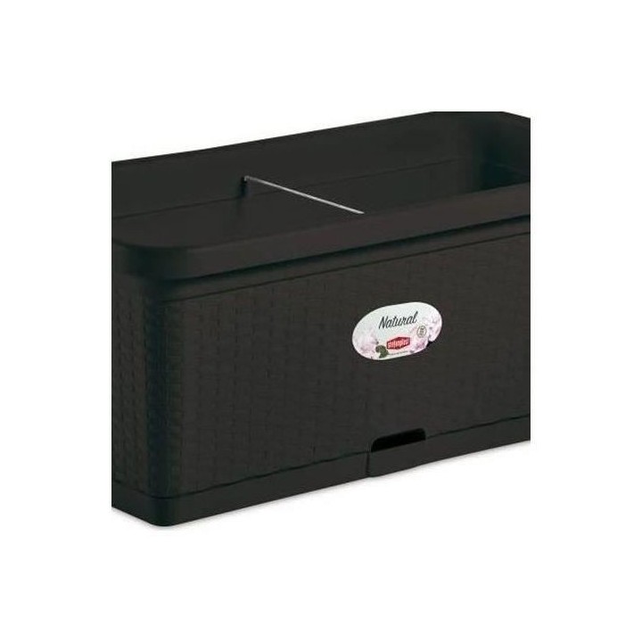 Bac a fleur rectangulaire NATURAL - 66L - 80 cm - Plastique - Anthraci