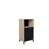 FACTORY Demi colonne 60 cm - 1 porte et 1 tiroir - L 60 x P 43 x H 118 cm - Chene et noir - EKIPA