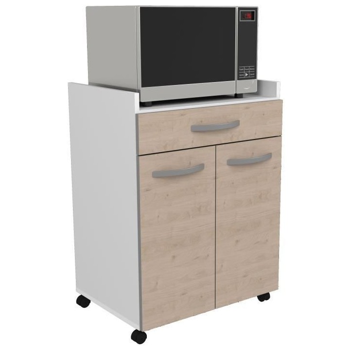 OSLO Desserte de 60 cm - 1 Tiroir et 1 Porte - L 60 x P 44 x H 81 cm -