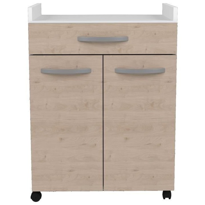 OSLO Desserte de 60 cm - 1 Tiroir et 1 Porte - L 60 x P 44 x H 81 cm -