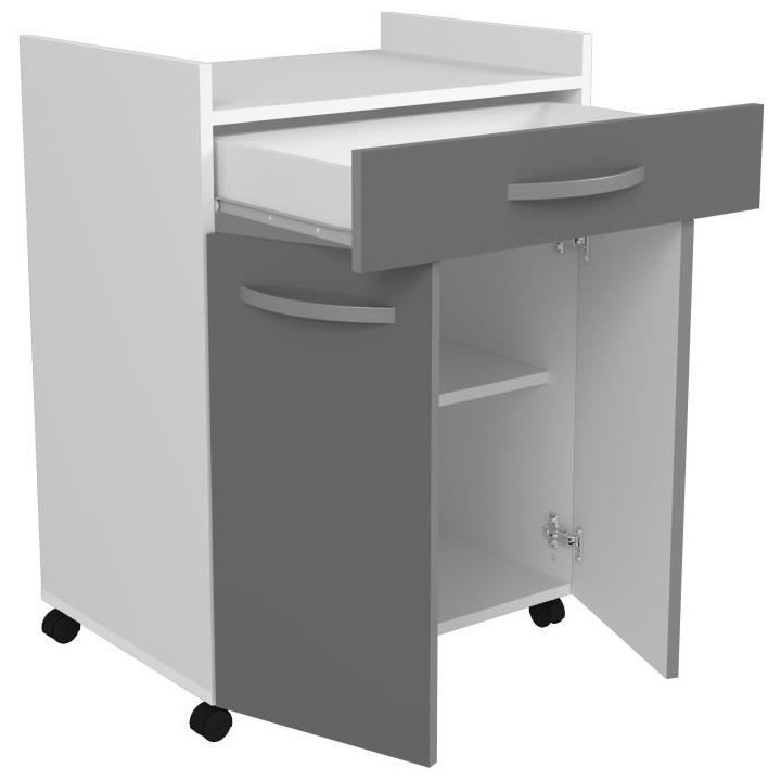 OSLO Desserte de 60 cm - 1 Tiroir et 1 Porte - L 60 x P 44 x H 81 cm -