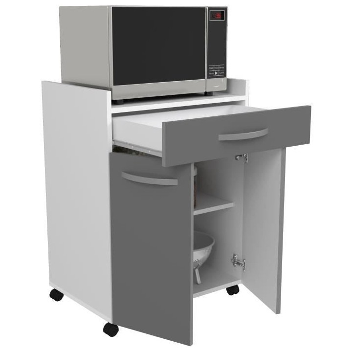 OSLO Desserte de 60 cm - 1 Tiroir et 1 Porte - L 60 x P 44 x H 81 cm -