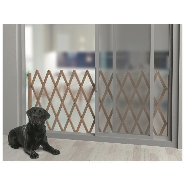 VADIGRAN Barriere en bois accordéon - 60-230 cm - Brun - Pour chiens