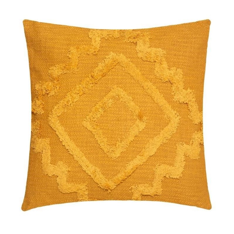 Coussin Tuft Inca - 40 x 40 cm - Jaune Ocre