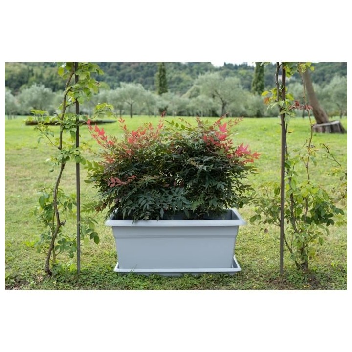 Bac a fleur rectangulaire MEDITERRANEO - 110L - 100 cm - Stone grey