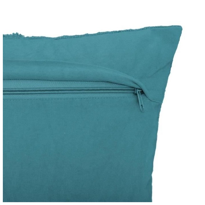Coussin Tuft Inca - 40 x 40 cm - Bleu Canard