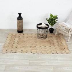 Tapis beige en jute ajouré...