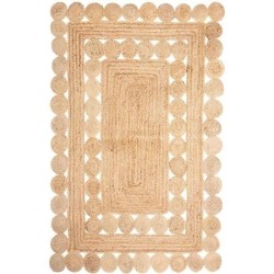 Tapis beige en jute ajouré Esra - Rectangulaire - 120x170 cm