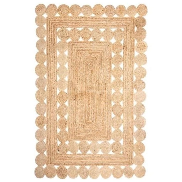 Tapis beige en jute ajouré Esra - Rectangulaire - 120x170 cm
