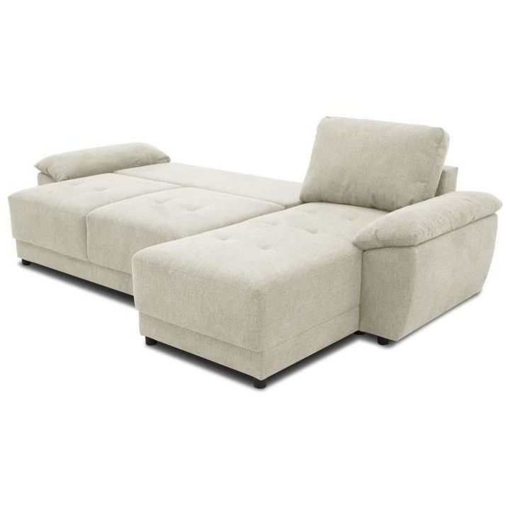 Canapé d'angle convertible réversible 4 places ARIEL - Tissu Beige -