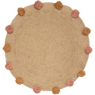 ATMOSPHERA FOR KIDS Tapis jute Lurex + Pompons