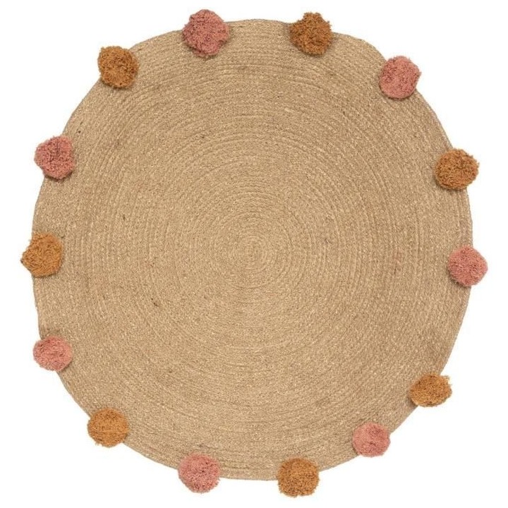 ATMOSPHERA FOR KIDS Tapis jute Lurex + Pompons