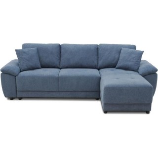Canapé d'angle convertible réversible 4 places ARIEL - Tissu Bleu -