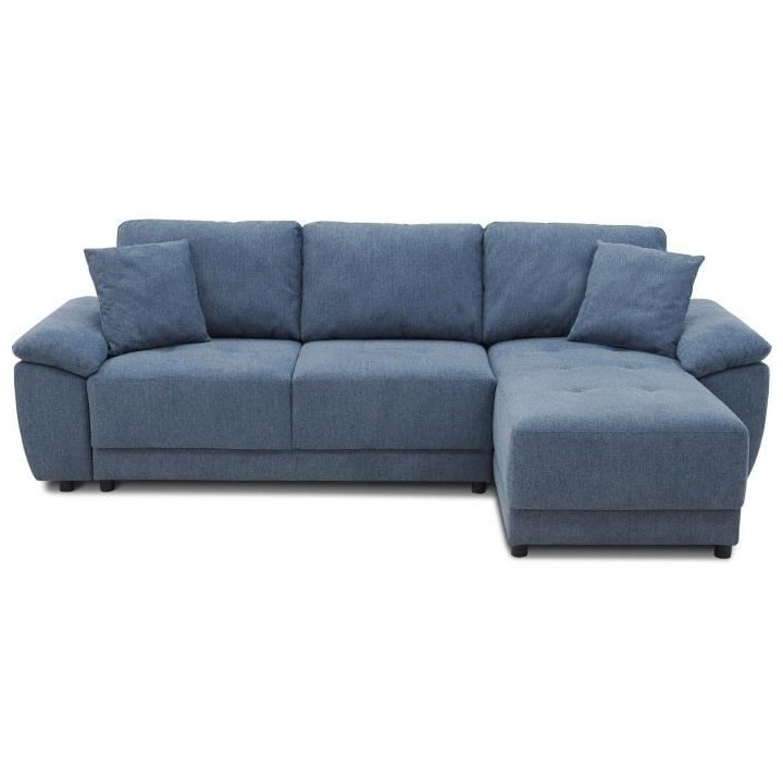 Canapé d'angle convertible réversible 4 places ARIEL - Tissu Bleu -