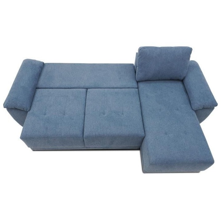 Canapé d'angle convertible réversible 4 places ARIEL - Tissu Bleu -