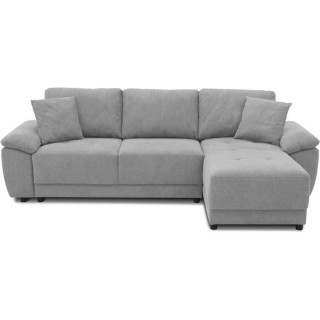 Canapé d'angle convertible réversible 4 places ARIEL - Tissu Gris -