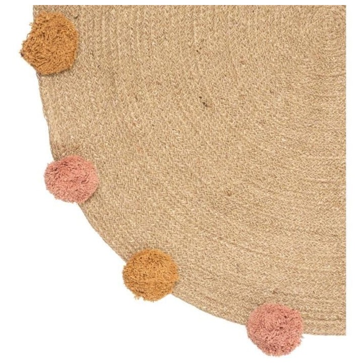 ATMOSPHERA FOR KIDS Tapis jute Lurex + Pompons