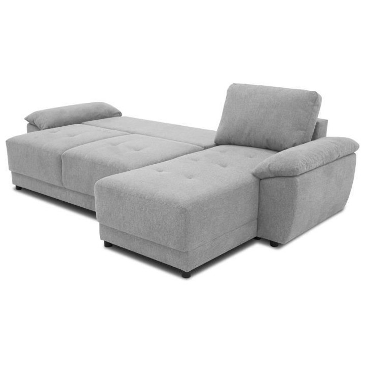 Canapé d'angle convertible réversible 4 places ARIEL - Tissu Gris -