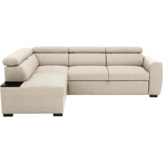 Canapé d'angle convertible réversible 4-5 places KELIO - Tissu Beige