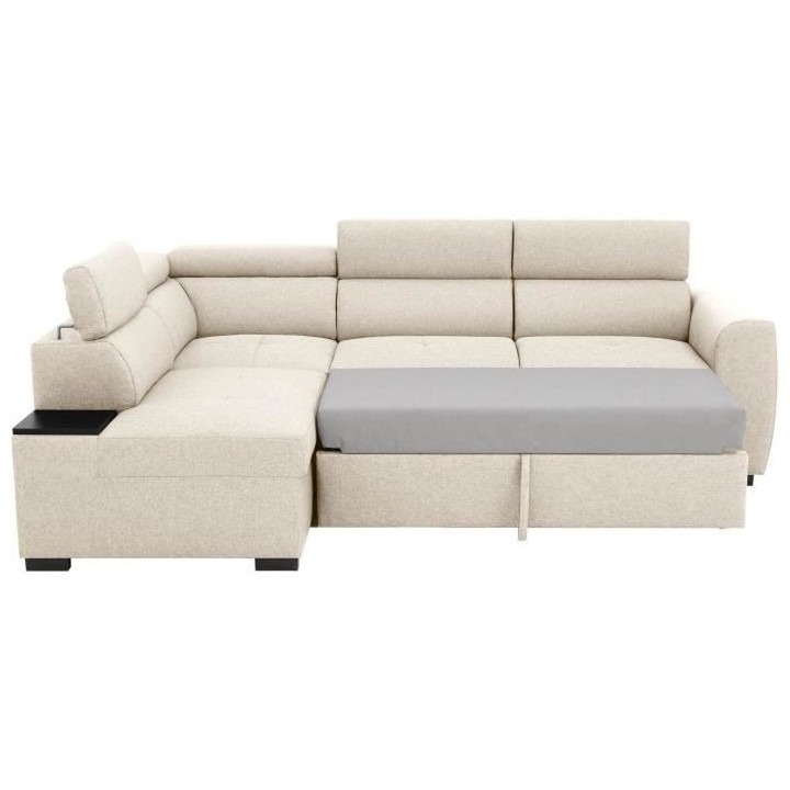 Canapé d'angle convertible réversible 4-5 places KELIO - Tissu Beige