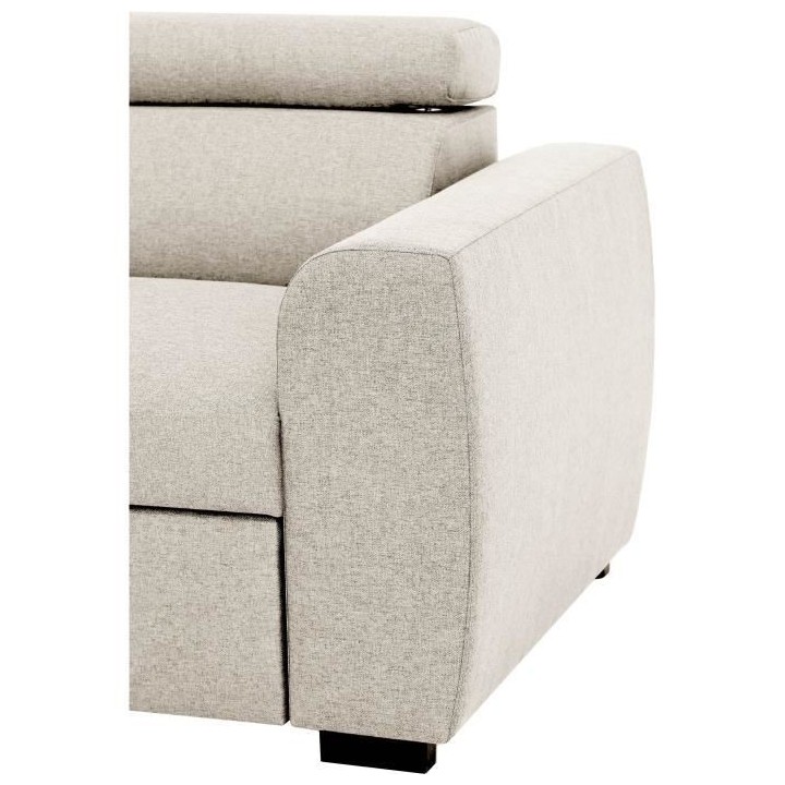 Canapé d'angle convertible réversible 4-5 places KELIO - Tissu Beige