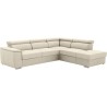 Canapé d'angle convertible réversible 3-4 places DAYTONA - Tissu Beige - Coffre de rangement - L 260 x P 218 x H 77 cm