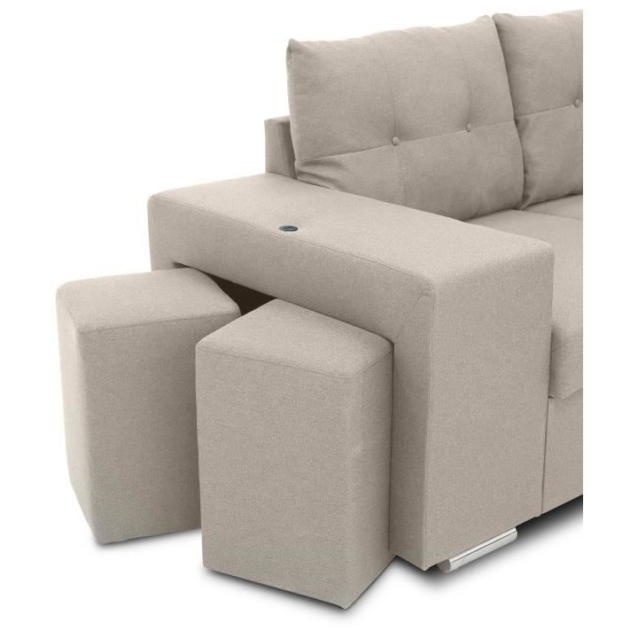 Canapé d'angle convertible réversible 4-5 places MITCHELL - Tissu Be