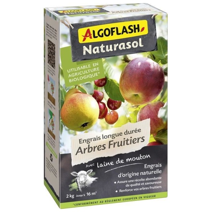 Engrais longue durée Arbres fruitiers - ALGOFLASH NATURASOL - 2kg