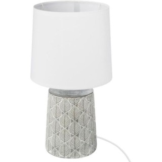 Lampe a poser en gres - E27 - 60 W - H. 35,5 cm - Gris