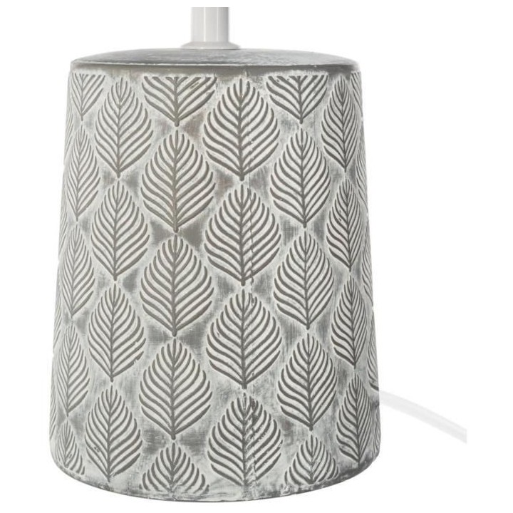 Lampe a poser en gres - E27 - 60 W - H. 35,5 cm - Gris