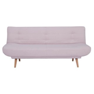 Clic-clac 2 places - Tissu rose - Pieds en bois - L 188 x P 86 x 88 cm