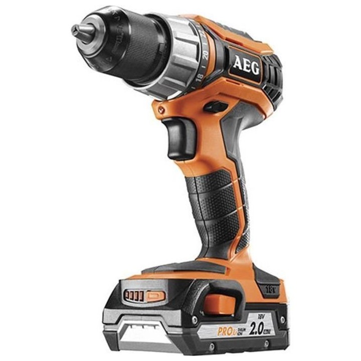 Perceuse visseuse compacte AEG 18V Li-ion - 2 batteries 2.0Ah - 1 char