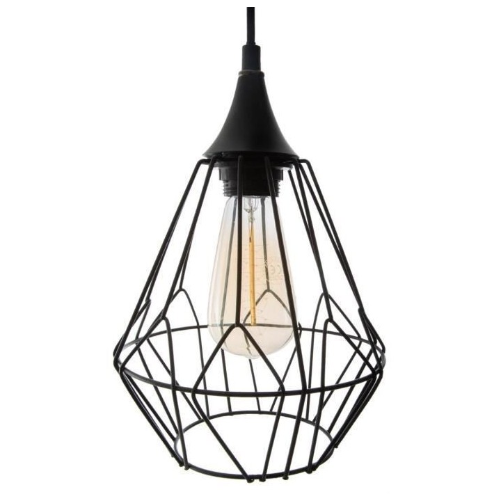 Suspension filaire en métal - H 80 cm - Noir