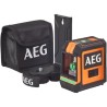 AEG Mesure laser CLG220-B, portée 20 m, laser vert, 2 lignes, avec 1 adaptateur, 2 piles AA, 1 pochette de rangement, bande vel