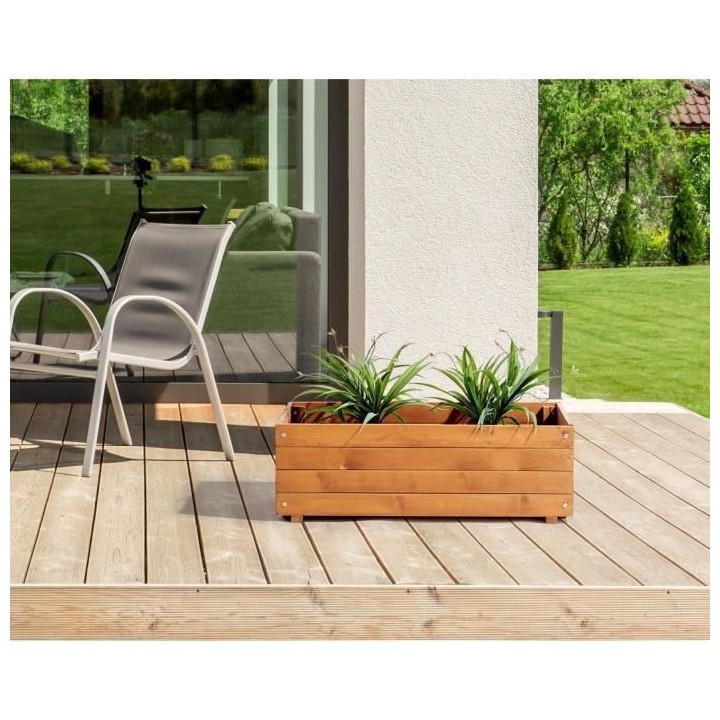 Jardiniere rectangulaire 60 L - Bois sapin d'Espagne - 80 x 40 x 27 cm