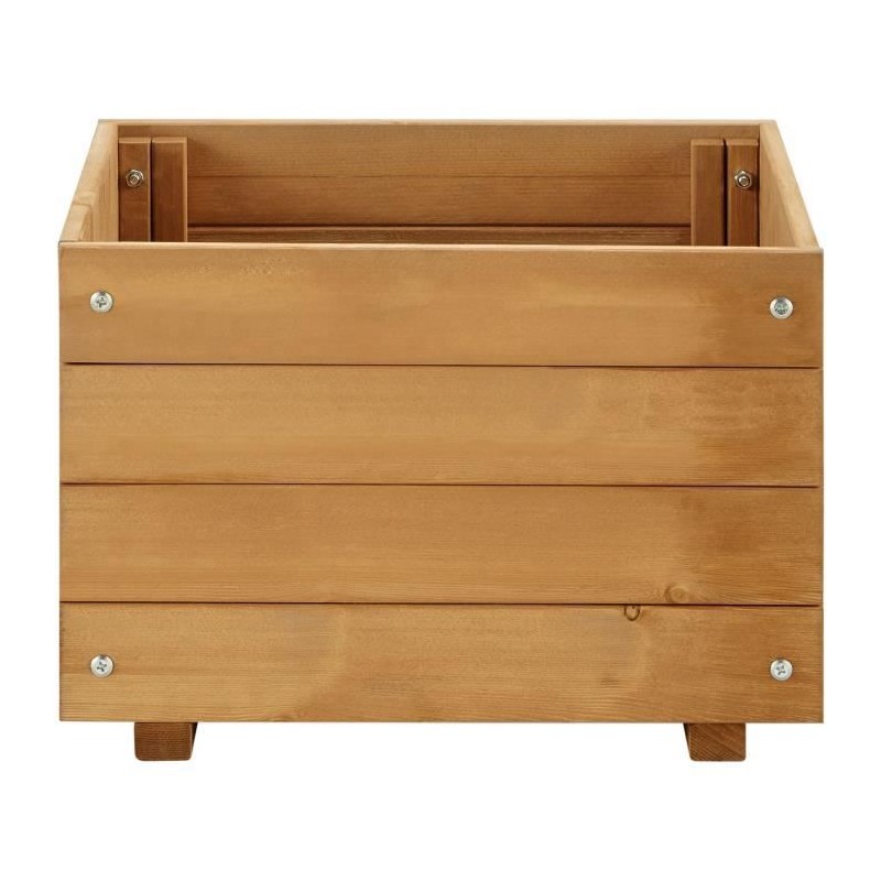 Jardiniere carré 30 L - Bois sapin d'Espagne - 40 x 40 x 27 cm - Traitement anti-corrosion