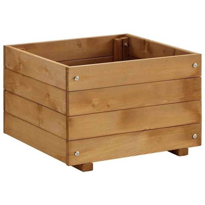 Jardiniere carré 30 L - Bois sapin d'Espagne - 40 x 40 x 27 cm - Trai