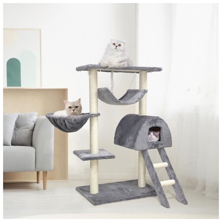 Arbre a chat TIGROU - 95x65x100cm - Gris