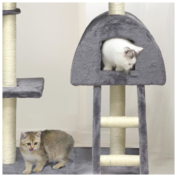 Arbre a chat TIGROU - 95x65x100cm - Gris