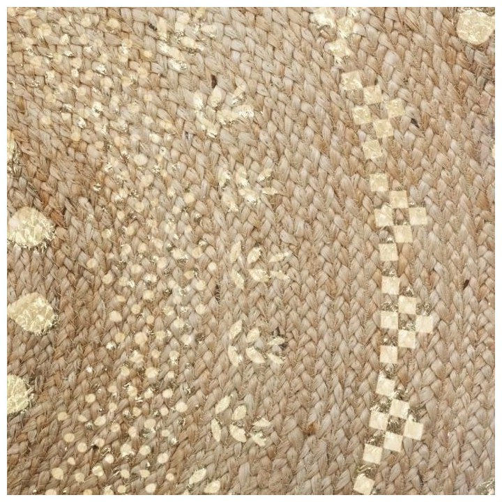 Tapis de salon en jute - Ø 115 cm - Doré