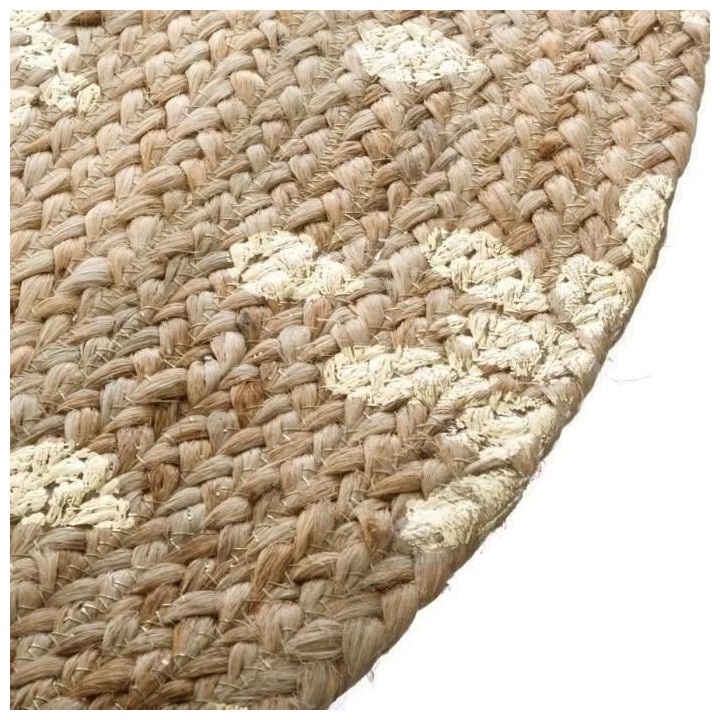 Tapis de salon en jute - Ø 115 cm - Doré